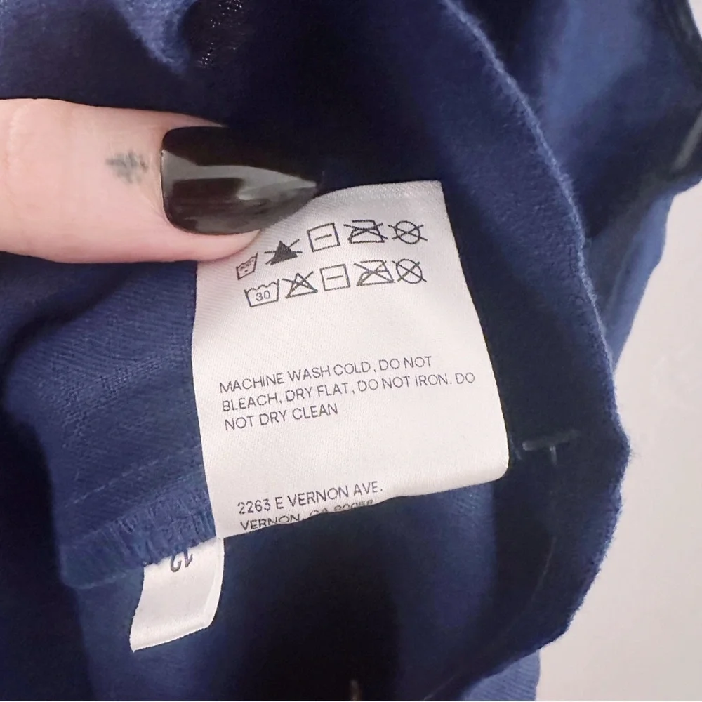 Reformation The Dory Dress Linen Faux Wrap Navy Blue Mini Halter NWT - Picture 8 of 10